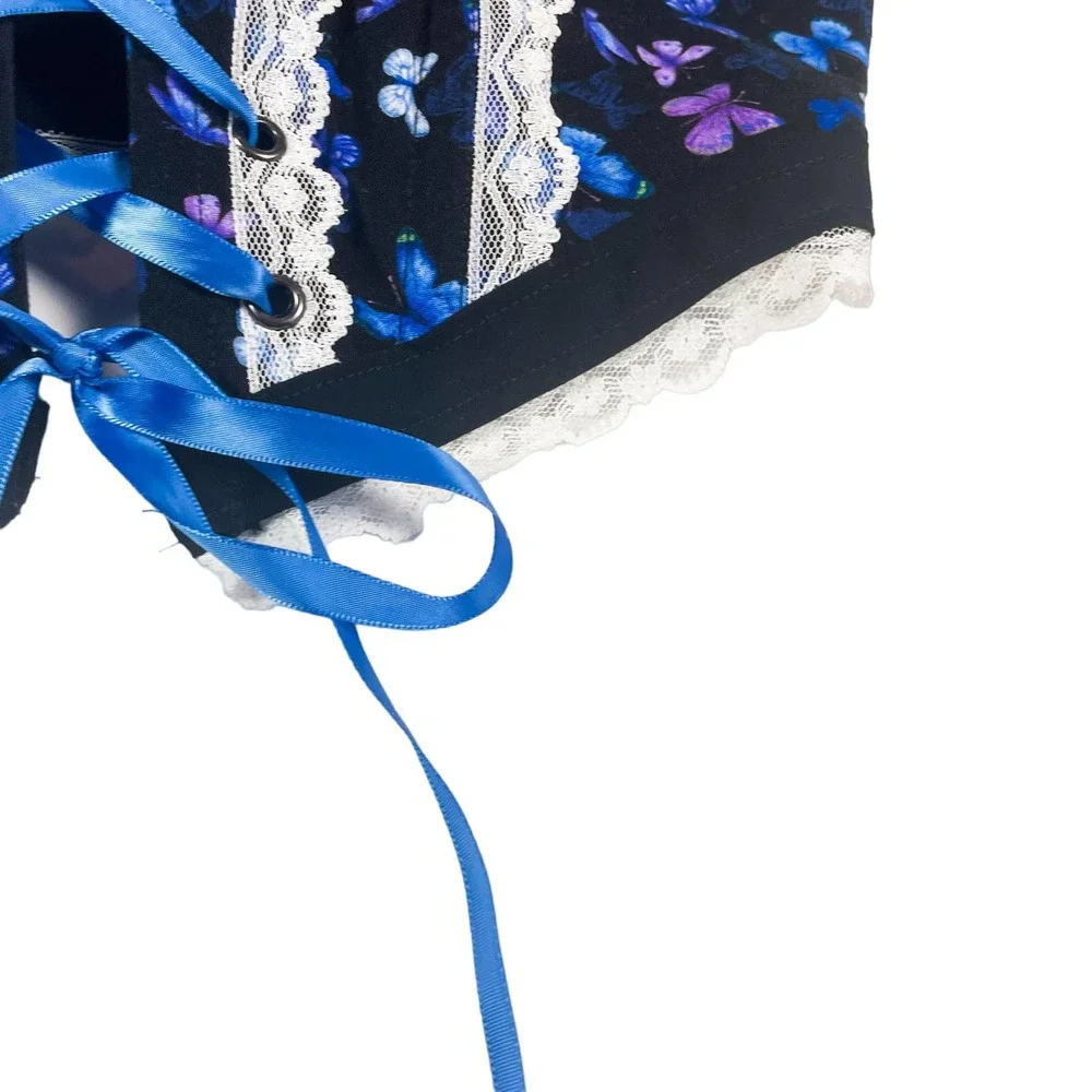 Handmade Butterfly Regency Corset Top Upcycled Fairy Fairycore Renaissance - Picture 5 of 7